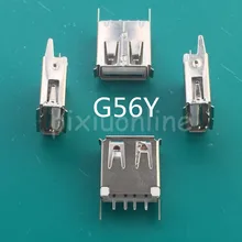 10pcs G56Y USB 2.0 4Pin A Type Female Socket Connector Curly Mouth Straight Foot Data Transmission Charging Sale at a Loss