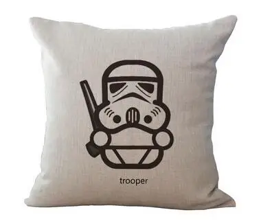 

The Trooper Star Wars Yoda Classic Throw Massager Decorative Vintage Pillow Fiber Flax Emoji Pillow Case Cover Home Decor Gift