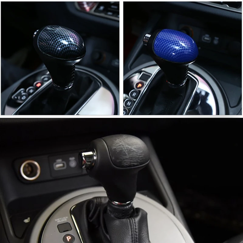  Car Styling Auto Accessories Fit For Kia Sportage R Car Gear Shift Knob Decoration Cover Carbon Abs