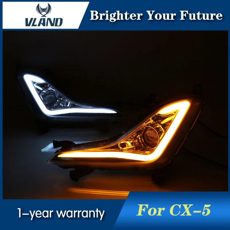 

2PCS White Light yellow For Hyundai Elantra 2014 2015 Daytime Running Lights LED DRL Fog Light