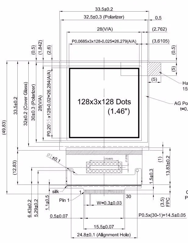 NoEnName_Null 1,46 дюймовый полноцветный OLED дисплей экран SSD1351 диск IC 128*128(30PIN FPC разъем