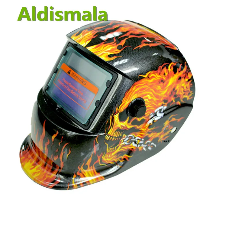 

Aldismala 2019 NEW Skull Solar Auto Darkening MIG MMA Electric Welding Mask/Helmet/welder Cap/Welding Lens for Welding Machine