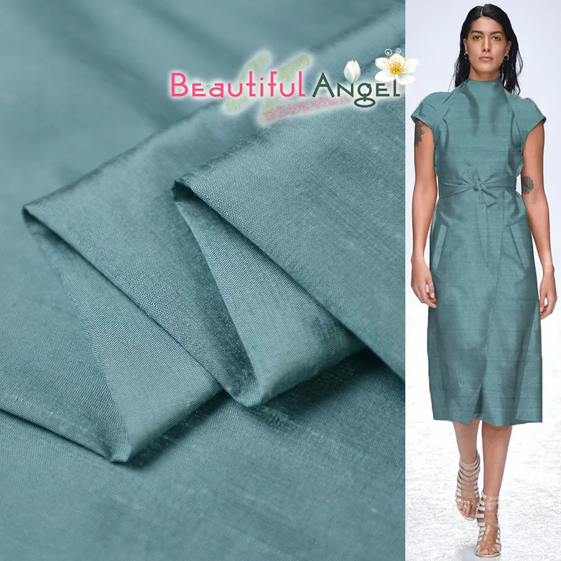 

Elegant Evening Dress Fabric Slub Natural Silk Dupion Fabric 100cm*140cm