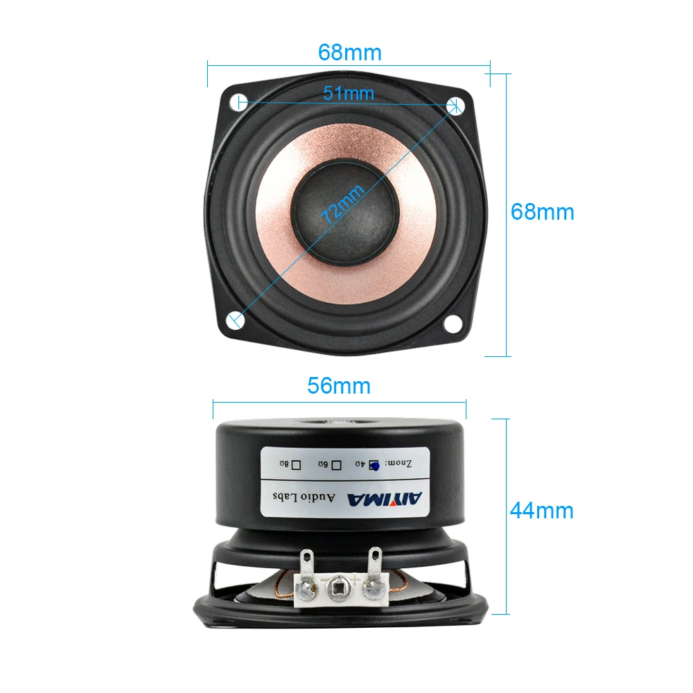 Aiyima-alto-falante Hifi Desktop Full Range Sound Alto-falante de Alta Sensibilidade Alto-falantes de Áudio Ohm Ohm 15w 2.5 Pcs - Image 5