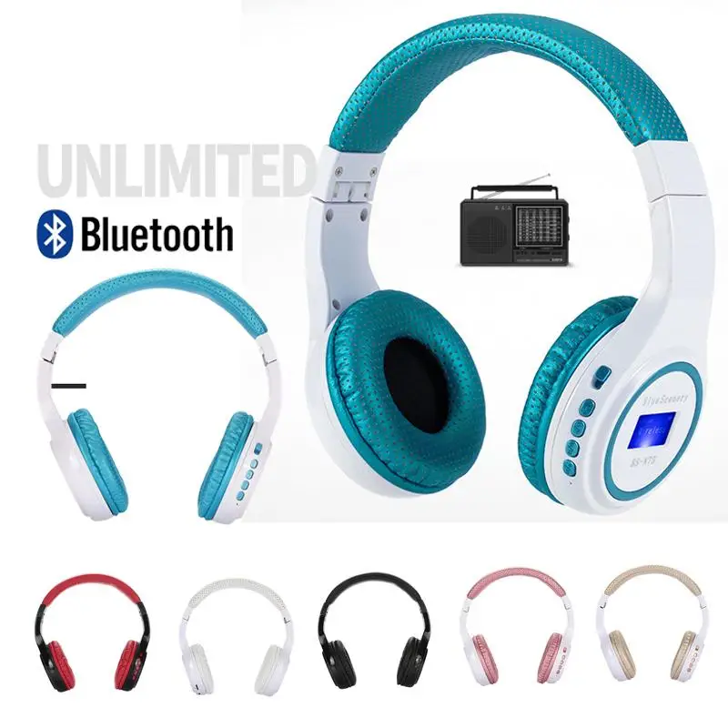 

Amzdeal Portable Styling Wireless Headphone N75 Display Screen MP3 Noise Cancelling Bluetooth Headset Earphone with Microphone