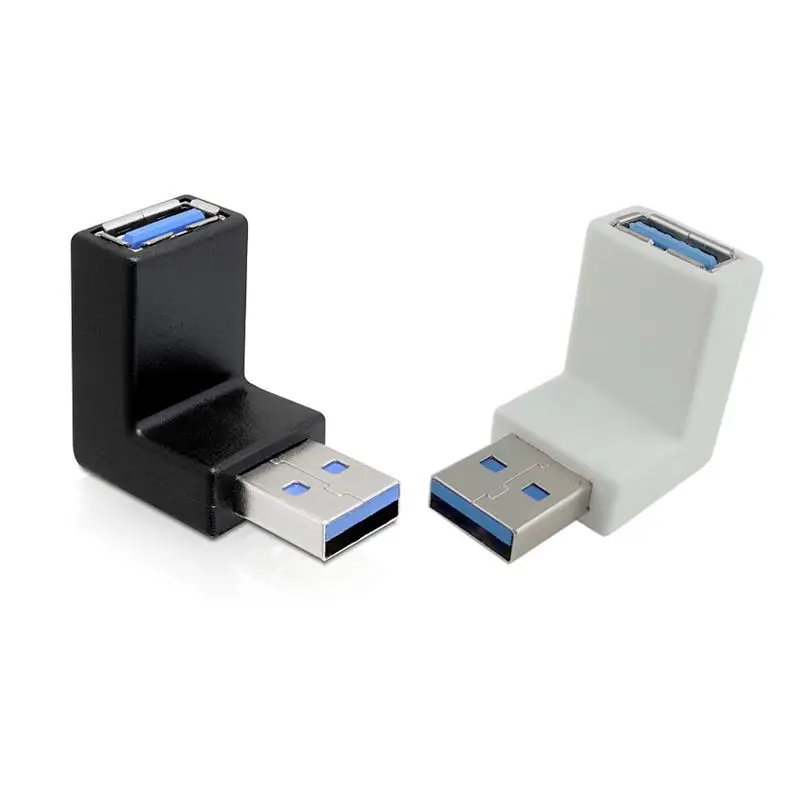 

Elbow design 90d USB 3.0 A male to Female Down Angled Adapter White for Macbook retina Black & White