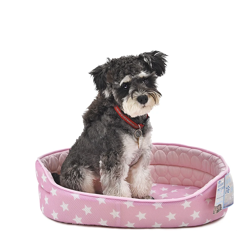 Pet Dogs Beds House with Mat For Dog Cat Pink Classic Star Pattern Warm Hand-wash Breathable Removable Bed Cushions for | Дом и сад