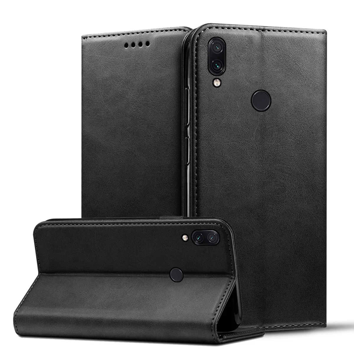 Кожаный чехол для Xiaomi Redmi Note 7 Pro GO телячья кожа PU Тонкий кошелек сальто защитный чехол с держателями карт Броня