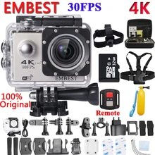EMBEST 4K WIFI Remote 16MP Sports Action Camera Helmet Camcorder Ultra HD 170D Waterproof 30M Extreme Sport Cam For RC Aircraft