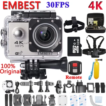 

EMBEST 4K WIFI Remote 16MP Sports Action Camera Helmet Camcorder Ultra HD 170D Waterproof 30M Extreme Sport Cam For RC Aircraft