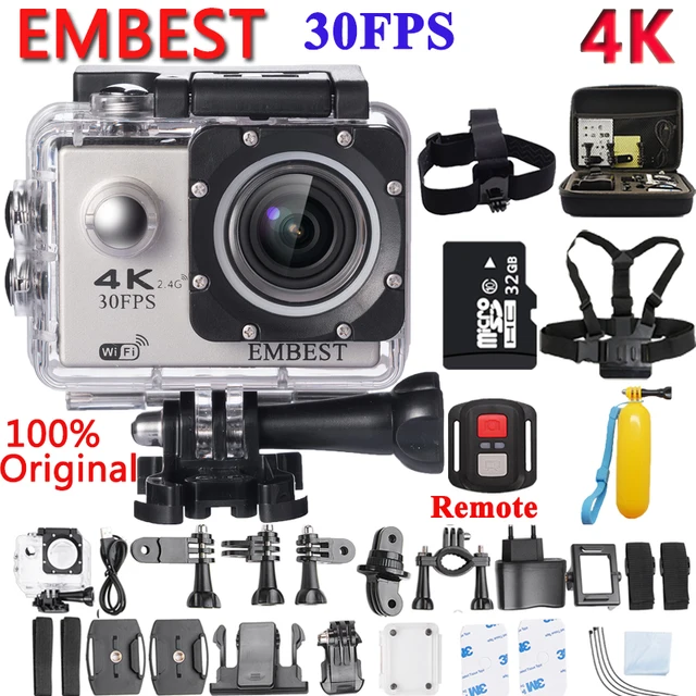 EMBEST 4K WIFI Remote 16MP Sports Action Camera Helmet Camcorder Ultra HD 170D Waterproof 30M Extreme Sport Cam For RC Aircraft