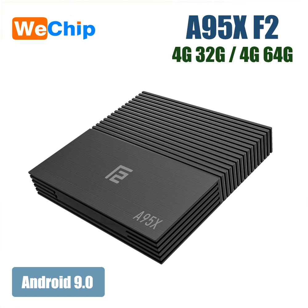 Умная ТВ приставка A95XF2 Wechip Android 9 0 S905X2 медиаплеер 42 ГБ 64 BT 4 2 4G/5G Wi Fi 100 м LAN H.265