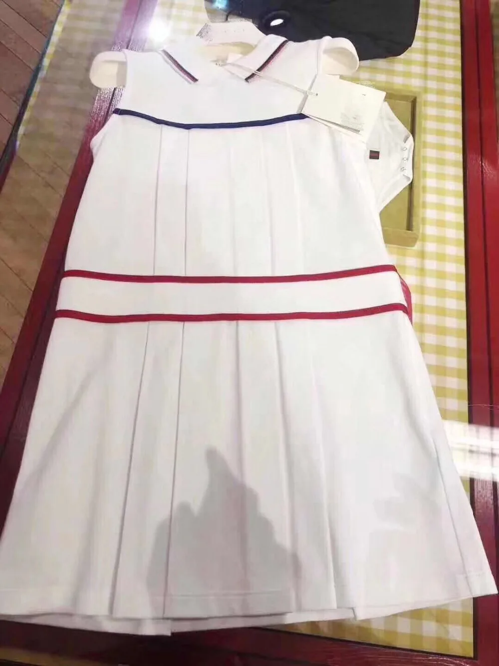 

2019 New Summer Fashion Solid White Polocolar dress Collage School Style BabyGirls Dress Boutique for girls Clothing Pretticoat