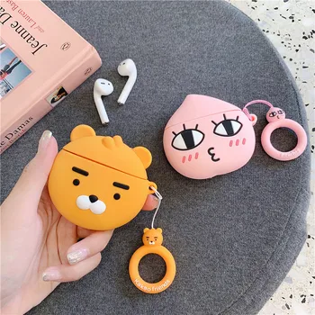 

For AirPods Case TPU Cute Big Eye Bear Earphone Case For Airpods 2 Headphone Case for Apple Air pods Earpods Cover Ring Strap