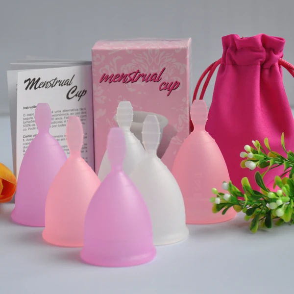 Retail 1pcs Medical Grade Silicone Menstrual Cup For Women Feminine