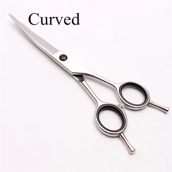 

5.5" 6" 7" 8" Engraving Logo Curved Cutting Shears Hairdressing Scissors Clippers for dogs Professional Pets Hair Scissors C1028