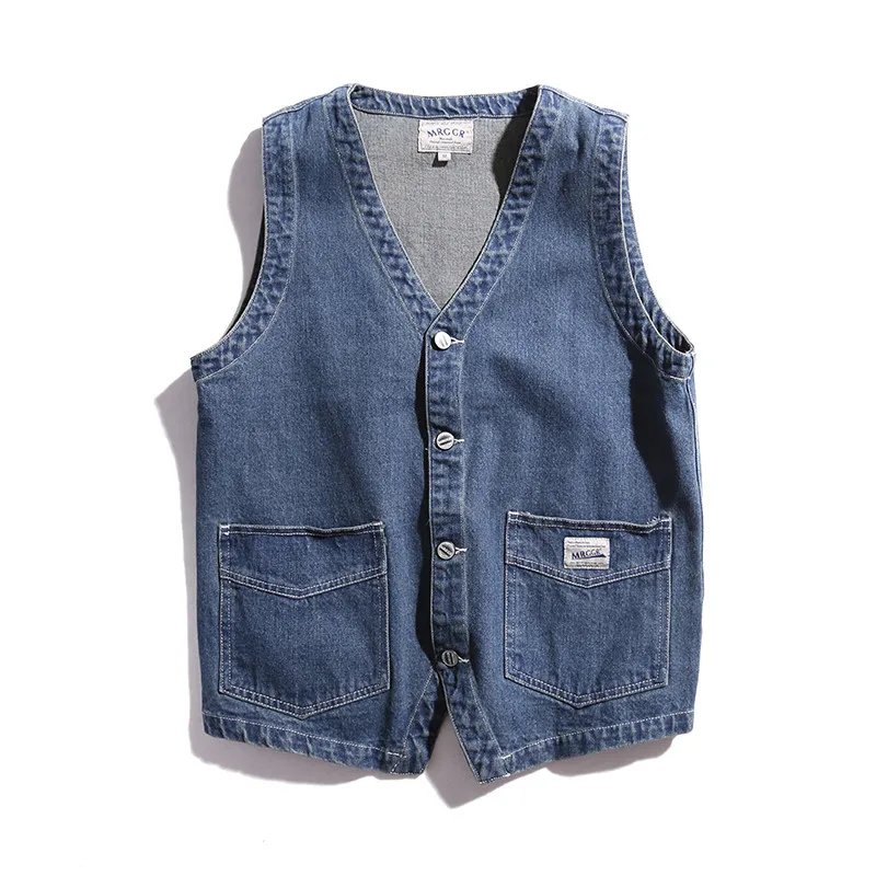 Retro Denim Sleeveless Jacket Autumn Fashion Mens Vintage Denim Vest ...