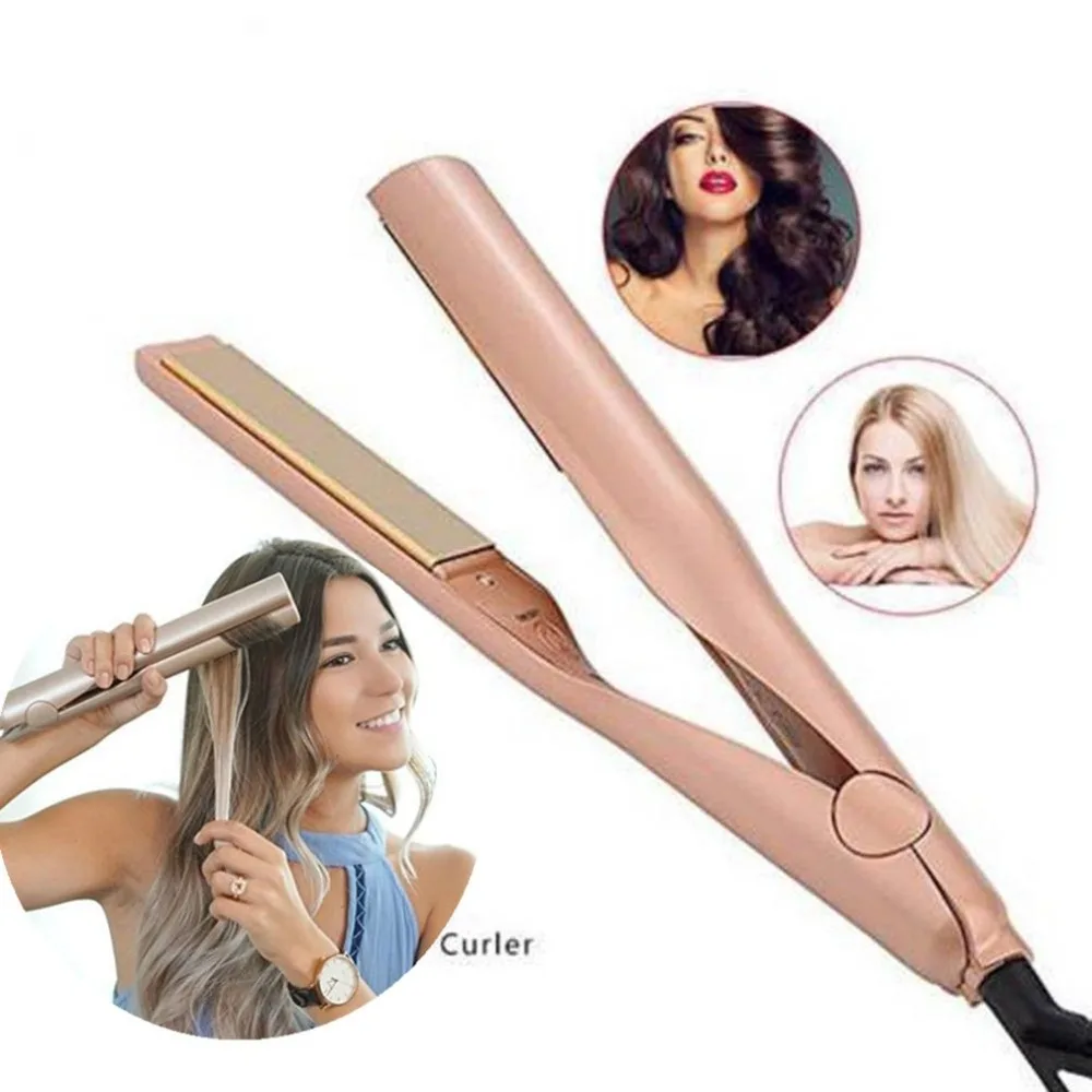 

Iron Pro 2 In 1 Ceramic Straightening Twist Portable hair Curler Curling beauty care Iron Effective Care Lady Hair Styling Tools