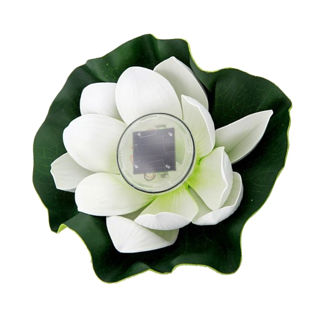 5 Types Solar Power LED 7 Colors Light Pond Garden Floating Lotus Lamp Petals Options Pink/ Purple/ Yellow/ White/ Green