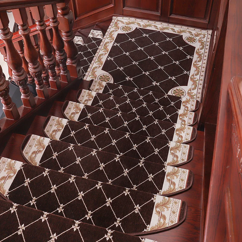 SunnyRain набор ковров для лестниц из 13 предметов, Противоскользящие коврики для лестниц, коврик для лестницы 24X74 см, подходит для лестницы шириной 25 см - Цвет: 105 coffee
