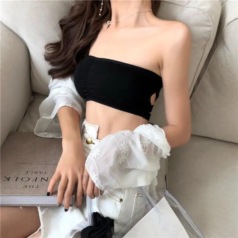 2018 Summer New Arrival All Match Tube Top Bra Strapless White Tube Top Simple & Sexy Top Women Cotton Tube Top Free Shipping