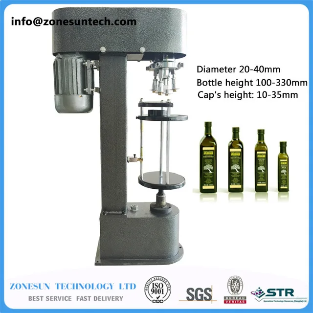 Zonesun Wine ROPP Bottle Cap Crimping Machine, Semi-Automatic Metal Cap Crimper, Aluminum Cap Lock