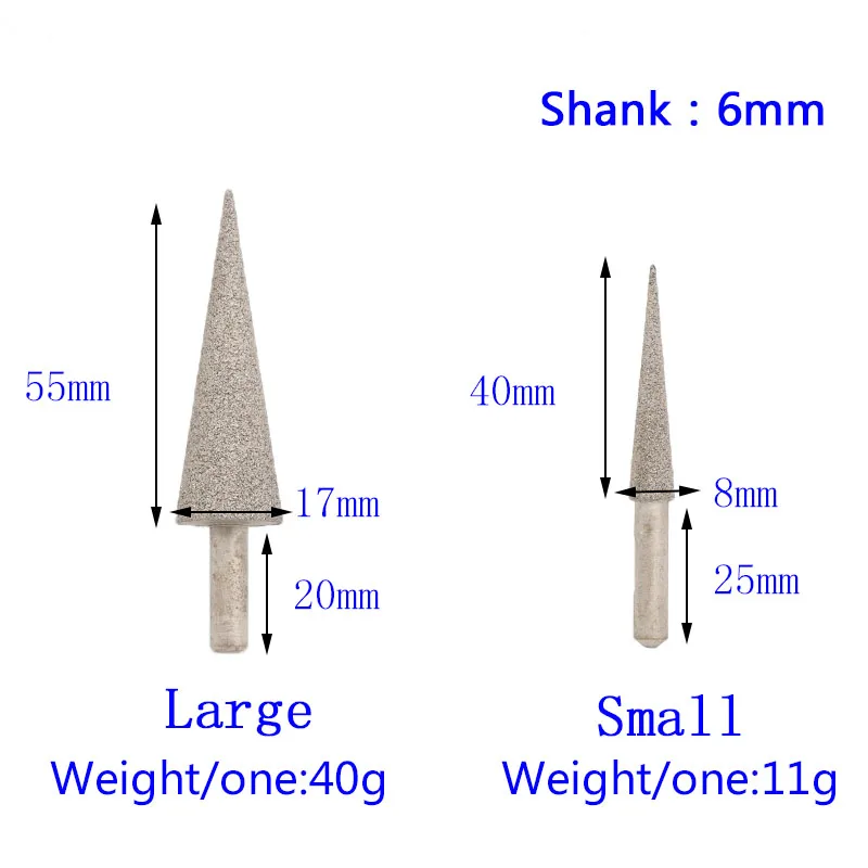 1 шт. 100 зернистость Алмазная пайка Шлифовальная головка иглы 6 мм хвостовик сверла металлический камень нефрит Гравировка Инструменты для резьбы Наконечник иглы