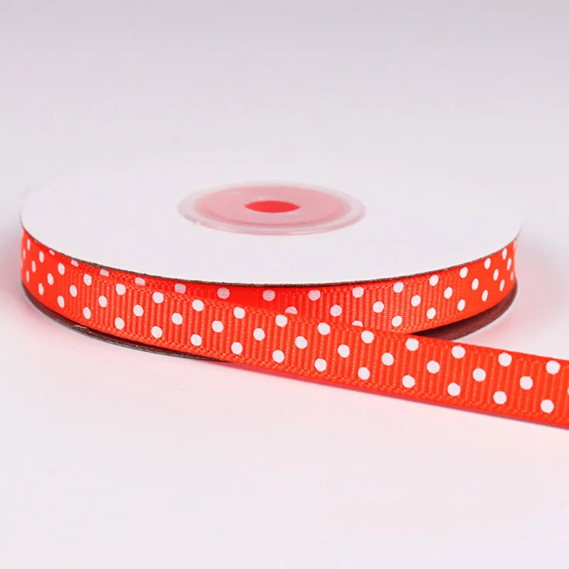 Fashion 25Yards/Roll High Quality Dots 15 Colors Grosgrain Satin Ribbon Scrapbooking Party Decorations Bowknot Accessories Gifts - Цвет: 2