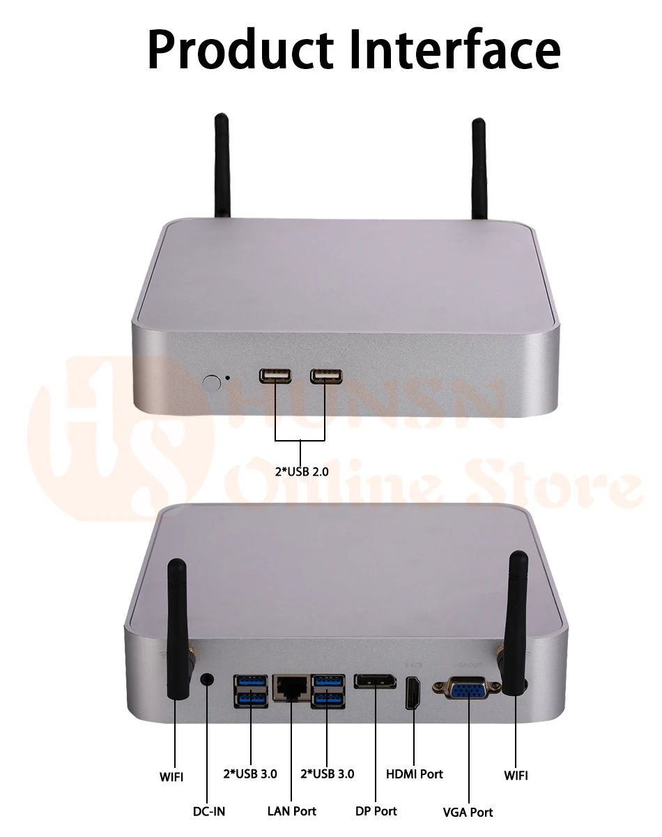 Fanless Mini PC I5 6300HQ I7 6700HQ I7 7700HQ HUNSN BA03 (09)
