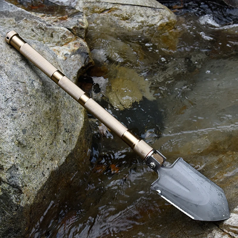 Multi function Military Portable Folding Camping Shovel Survival Spade Trowel Dibble Pick