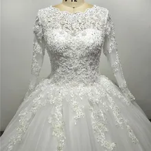 Vestidos De Noiva роскошное бальное платье с длинным рукавом свадебные платья Кружевная аппликация свадебная одежда Robes De Mariage