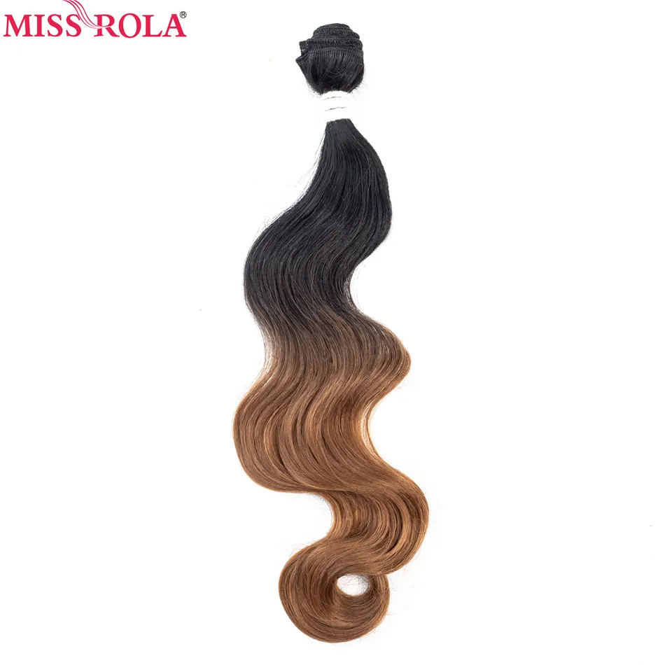 Ombre Synthetic Hair Extensions Body Wave Bundles T1B-30 6pcs 18-22'' Weaves Free Closure