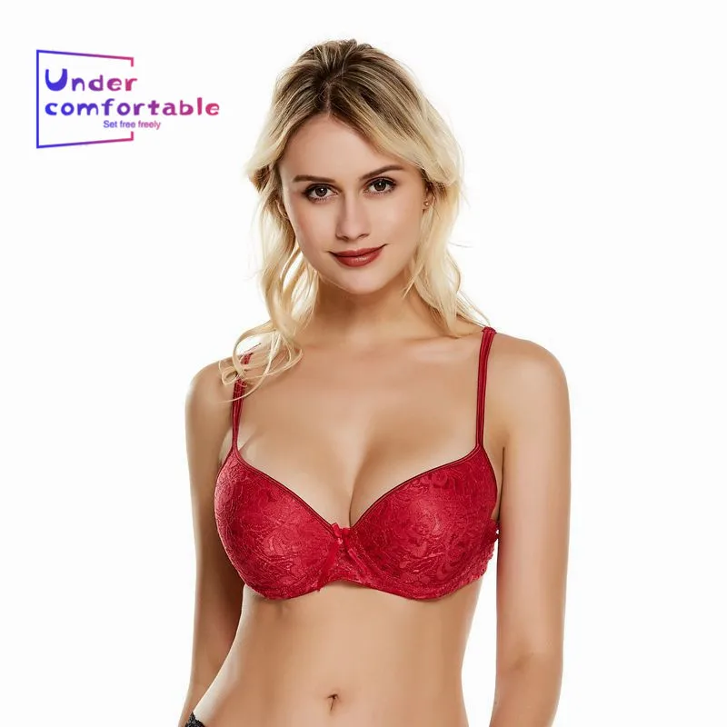 

Plus Size B C D Cup Fancy Thin Lace Women Push Up Bra Ladies Underwear Sexy Female Intimates Shaping Bras