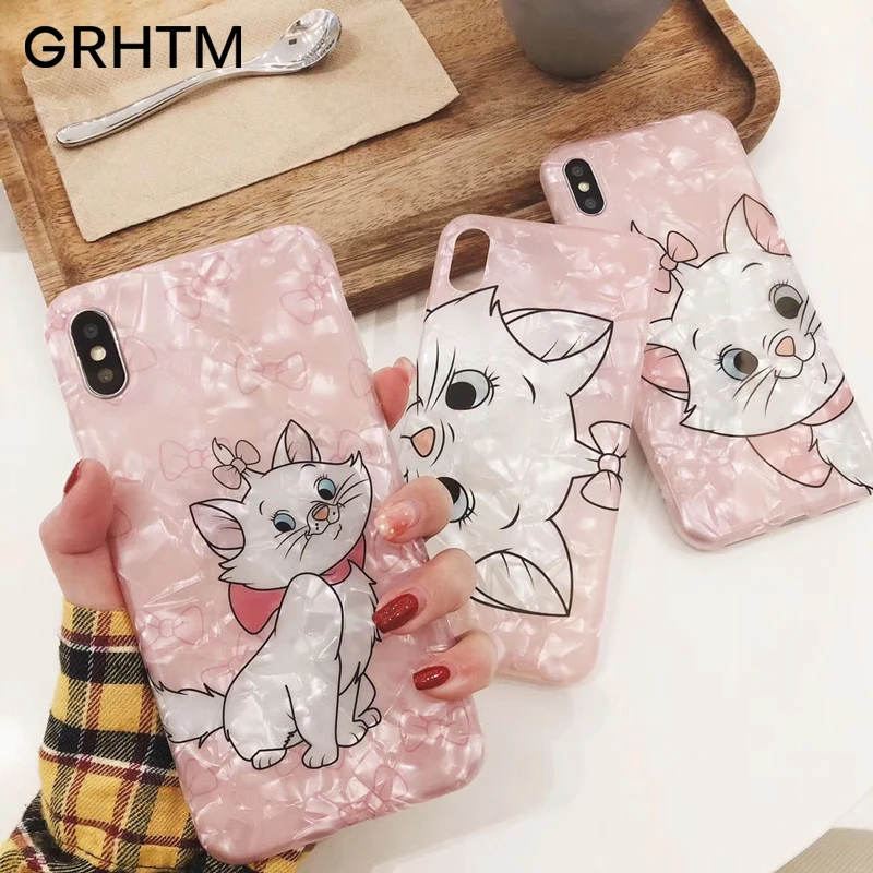 

Cute Cartoon Cat Soft Silicon Case on the For iphone X Xs Max Xr 8 7 6 6s Plus Back Cover For iphone 8 7 Plus Phone Case Coque