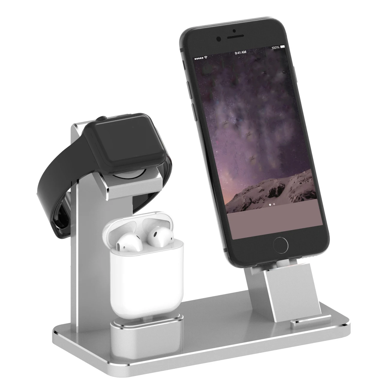 

Leory New Charger Dock Stand Holder For Phone for Airpods for AppleWatch Aluminium Alloy Stand Cable Organizer Station Holder