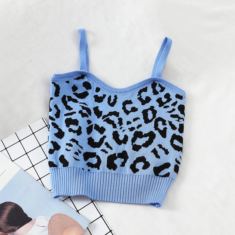 

Crop Sweater Women Knitted Leopard Print Top Cami Basic Sexy Pull Femme Off Shoulder Sweater Pullover 2019 Korean Sweaters Tunic