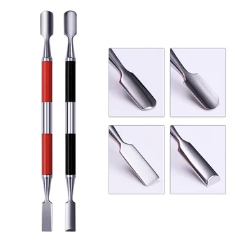 

12.5CM Double Sided Nail Cuticle Pusher Finger Dead Skin Remover Stainless Steel Cleaner Nail Art Pedicure Tool