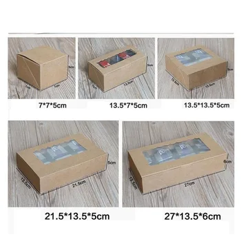 

Kraft Paper cake box with pvc window, Cookies Biscuit cupcake packaging paper box,kraft paper gift packaging box for cake