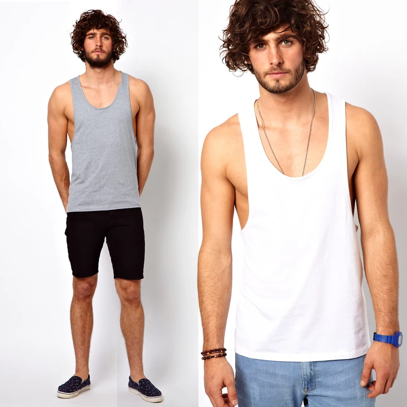 2014 New summer Men Modal sexy racerback tank top male regata masculina