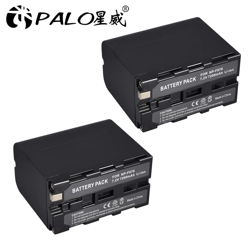 Palo 7200mAh NP-F960 NP-F970 NPF960 NPF970 Аккумулятор для видеокамеры с ЖК-зарядным устройством для sony DCR-SC100 CCD-SC55/SC65 CCD-TR3000/TR3300 - Цвет: 2pcs Battery