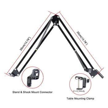 

High Quality Condenser Microphone Wired Scissor Arm Stand Metal Shock Mount Pop Filter Sound Recording For Chatting Singing