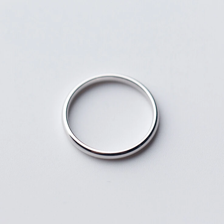 

925 Solid Sterling Silver 2mm Width Band Simple Knuckle Midi Mid Ring A3374