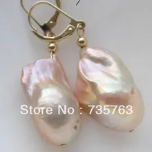 Xiuli 00119 23 мм розовый барокко кеши возрождается жемчужина болтаются серьги