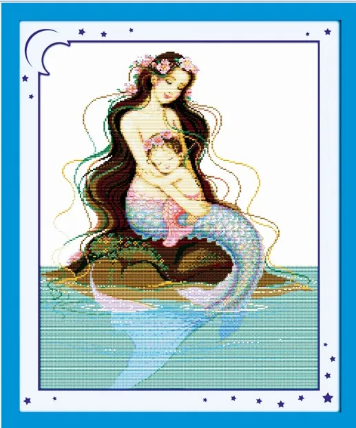 Mom &amp son's deep love(1) cross stitch kit people 18ct 14ct 11ct count print canvas stitches embroidery DIY handmade needlework | Дом и
