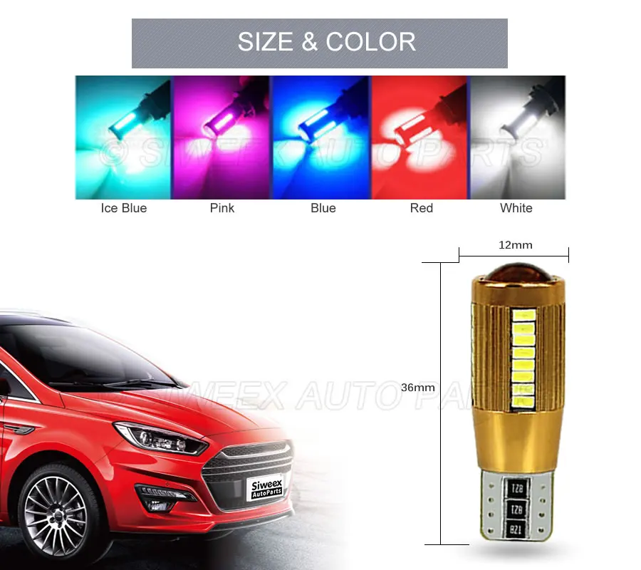 1 шт. T10 194 W5W авто светодиодный лампы 38 SMD 3014 фонари Габаритные светодиодные