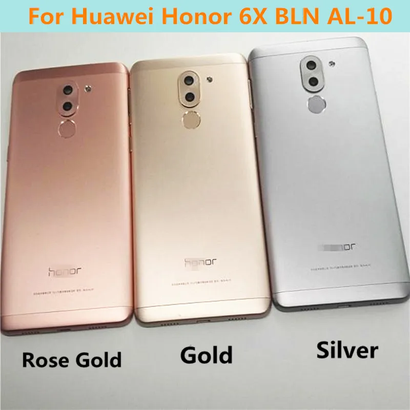 

Original Battery cover For Huawei Honor 6X BLN-AL10 Back case housing side button Camera lens home button frame lcd screen