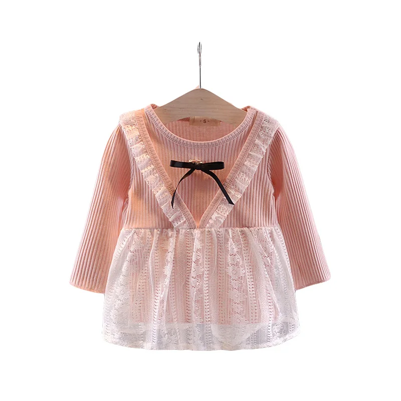 Promotion Baby girl Autumn casual Gauze dress children long sleeve