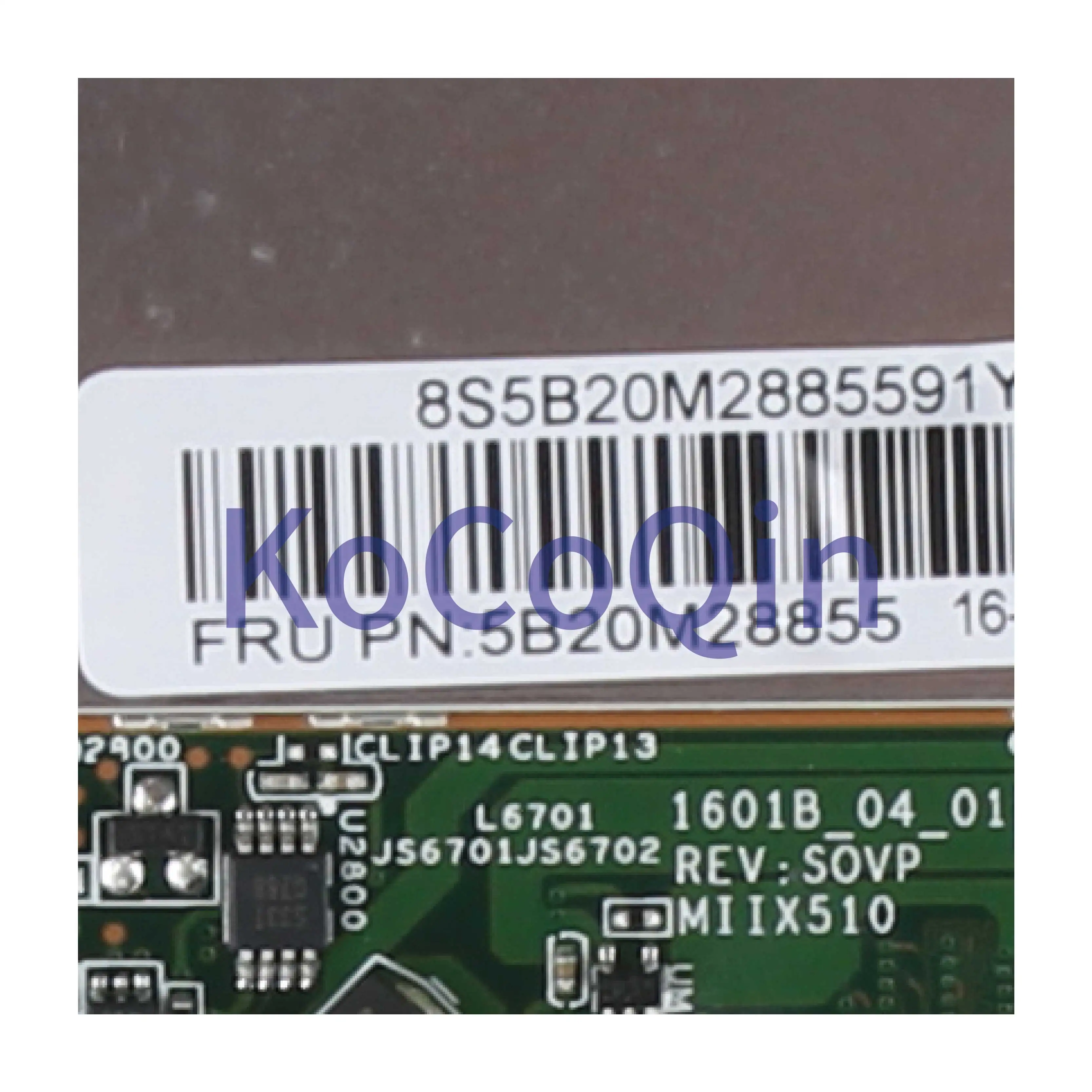 New  KoCoQin Laptop motherboard For LENOVO MIIX510 MIIX 510-12ISK I5-6200U 4G ram Mainboard 5B20M28855