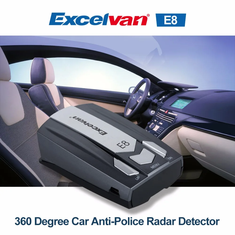 Автомобильный антирадар Excelvan E8 бесцветный детектор радара с углом обзора 360