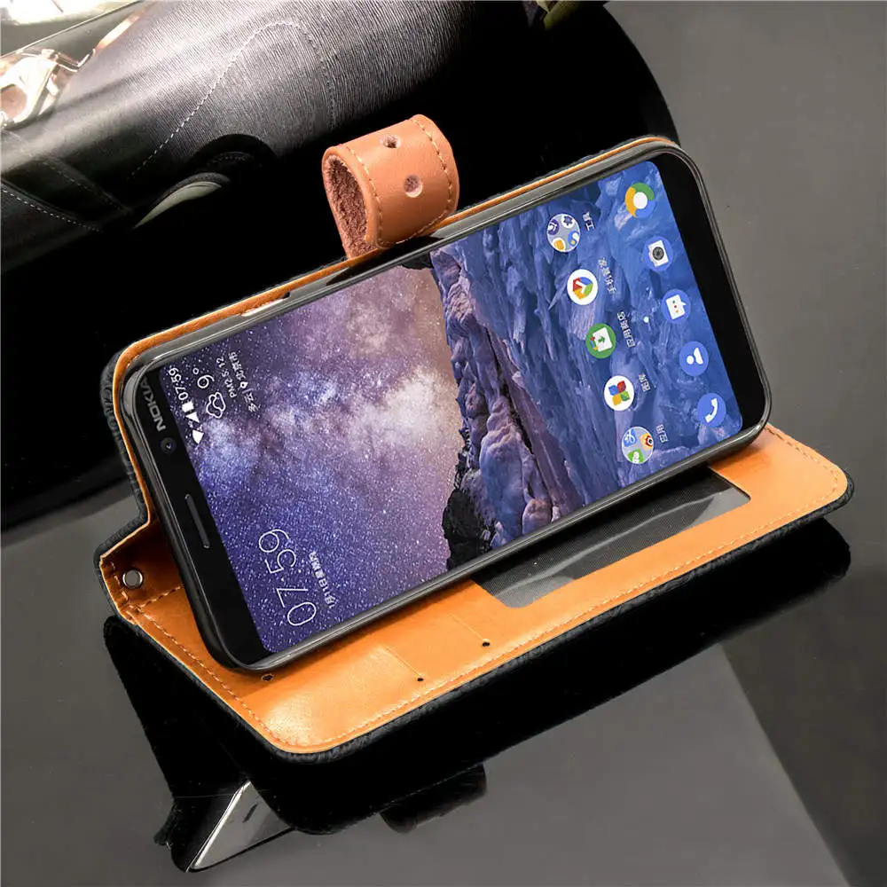Магнитный кошелек кожаный чехол для Nokia 7 Plus Luxury Флип Стенд с карты слоты держатель противоударный чехол для Nokia 7 плюс Coque